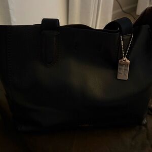 Coach Black Leather Tote Bag